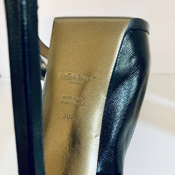 Saint Laurent TRIBTOO 105 Black Leather Pump - Picture 7 of 8